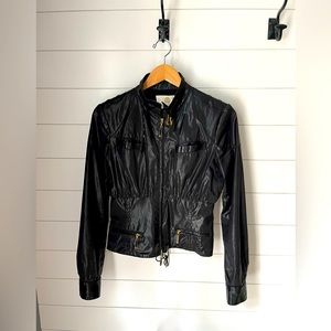 Roberto Cavalli cropped moto jacket